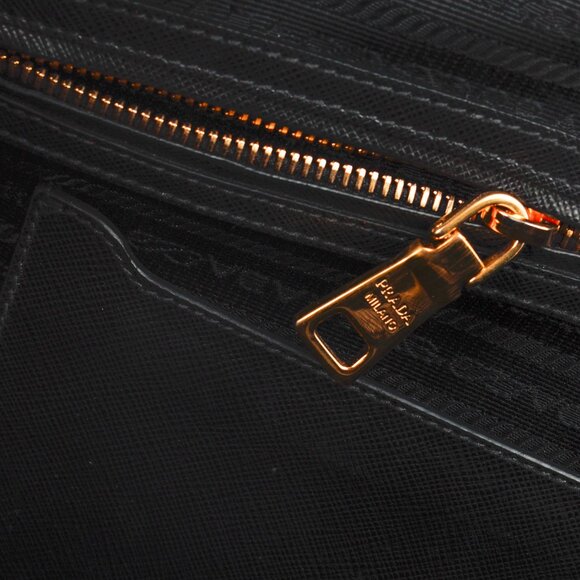 Prada Black Saffiano-Leather Top-Handle Briefcase - Picture 14 of 14